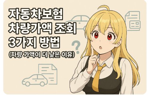 자동차보험 차량 가액 조회방법 3가지 - 차량 가액이 더 낮은 이유