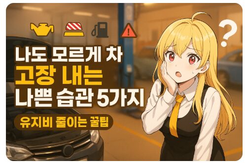나도 모르게 차 고장 내는 나쁜 습관 5가지와 유지비 줄이는 꿀팁