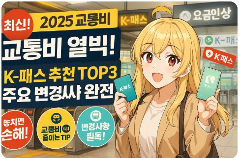 2025년 교통비 절약법! K-패스 교통카드 추천 TOP3 및 꼭 알아야 할 변경사항 완전 정리