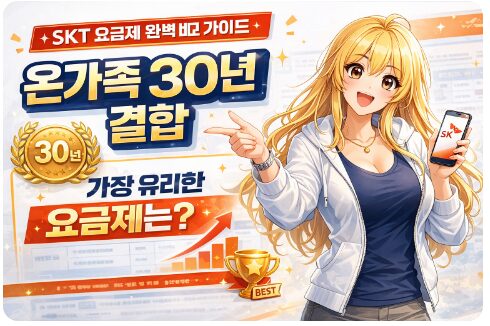 SKT 요금제 비교 하기 - 온가족할인 30년 결합 고객에게 가장 유리한 선택은?